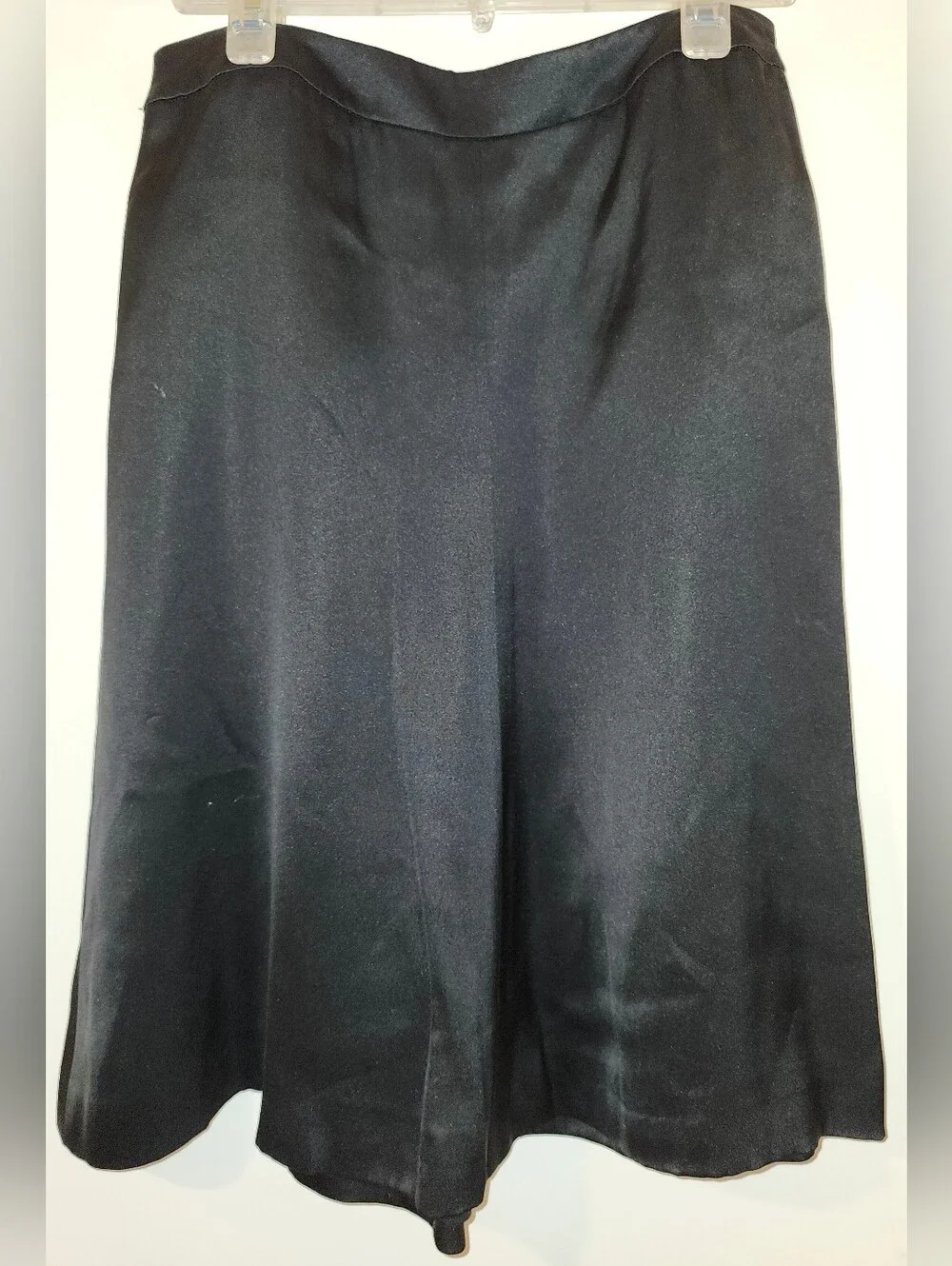 Giorgio Armani Vintage 1998 100% Silk Borgo 21 Classic Black A-Line Skirt